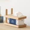 Solid Wood Desktop Tissue Box Home Living Room Storage Container Double-layer Storage Rack Napkin Holder Toilet Paper Holder