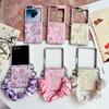 Embroidered Butterfly Phone Case for Samsung Z Flip 8 flip7 fe Galaxy Z Flip 7 6 5 Silver-edged Side Buckle Protective Cover