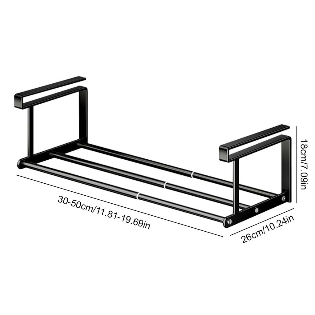 Under Shelf Basket Cabinet Telescopic Shelf Heavy-Duty Non-Slip Adjustable Rack Tray for Kitchen Sink Locker Vanity RV Closet