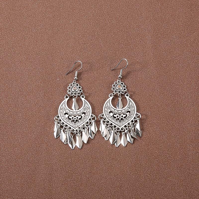 Серьги-кисточки в китайском дворцовом стиле в стиле ретро: Этнические тибетские серебряные украшения Ханфу