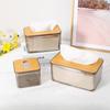 New Plastic Clear Tissue Box Wooden Cover Transparent Paper Towel Box Multifunctional Durable Napkin Holder Household Use