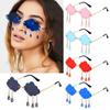 Cloud Shaped Shades Steampunk Sunglasses Disco Glasses Rimless Sunglasses Clouds Tassel Sunglasses