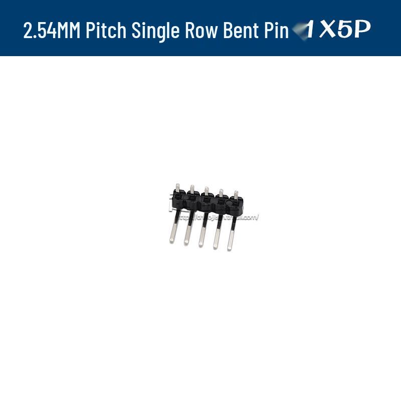 90° Dual Row Pin Header, 2.54MM Pitch, 1x2 to 1x40 Pins