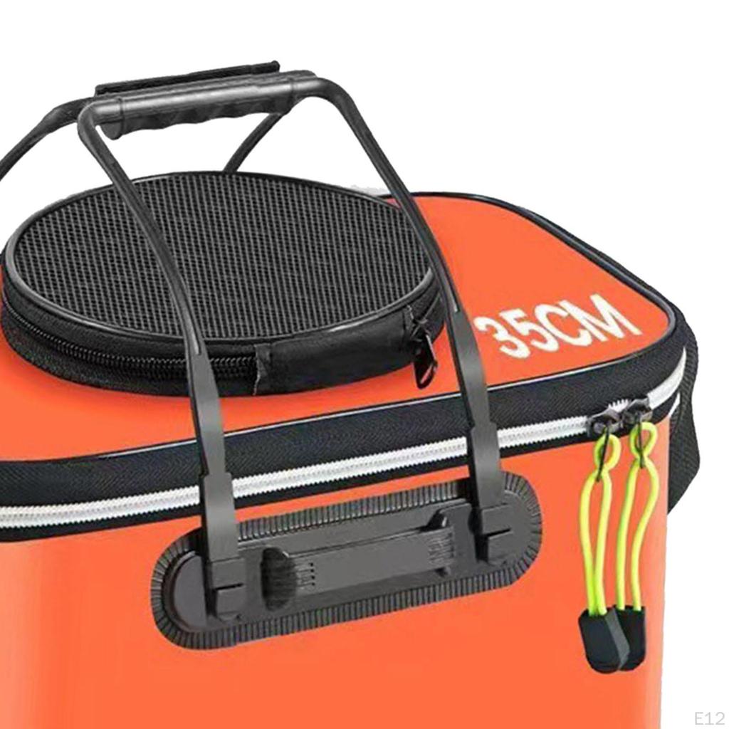 Складное рыболовное ведро с ремнем для живой рыбы, идеально для пеших походов и кемпинга