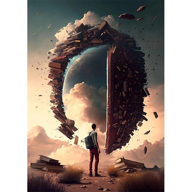 Абстрактное фэнтезийное приключение в книге, принты, плакат, картина на холсте, современные настенные художественные картины для гостиной, спальни, домашний декор, без рамки
