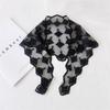 Summer Fashion Transparent Lace Embroidered Triangle Scarf Women's Hollow Scarf  Floral Scarf for Women