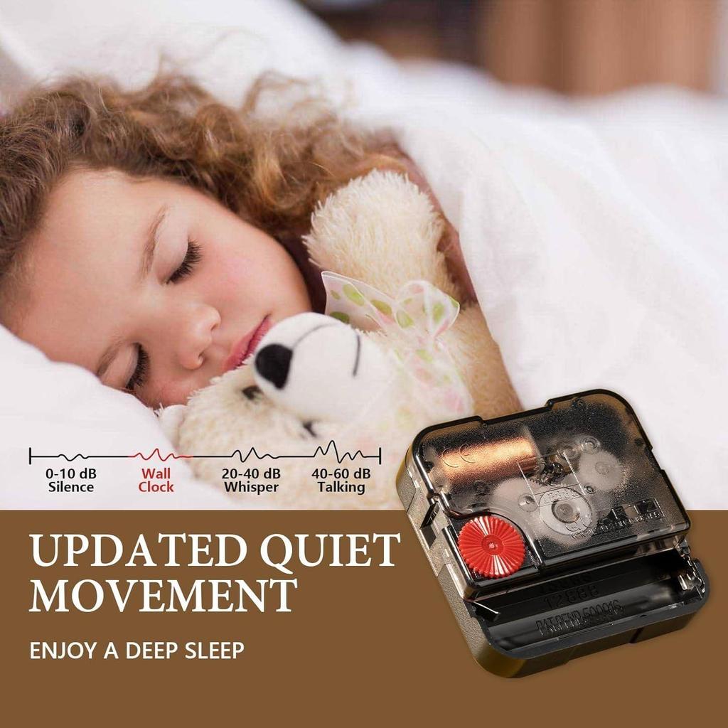 Large World Map Wall Clock, Metal Minimalist Modern Clock, Round Silent Non-Ticking Battery Operated Wall Clocks for Living Room/Home