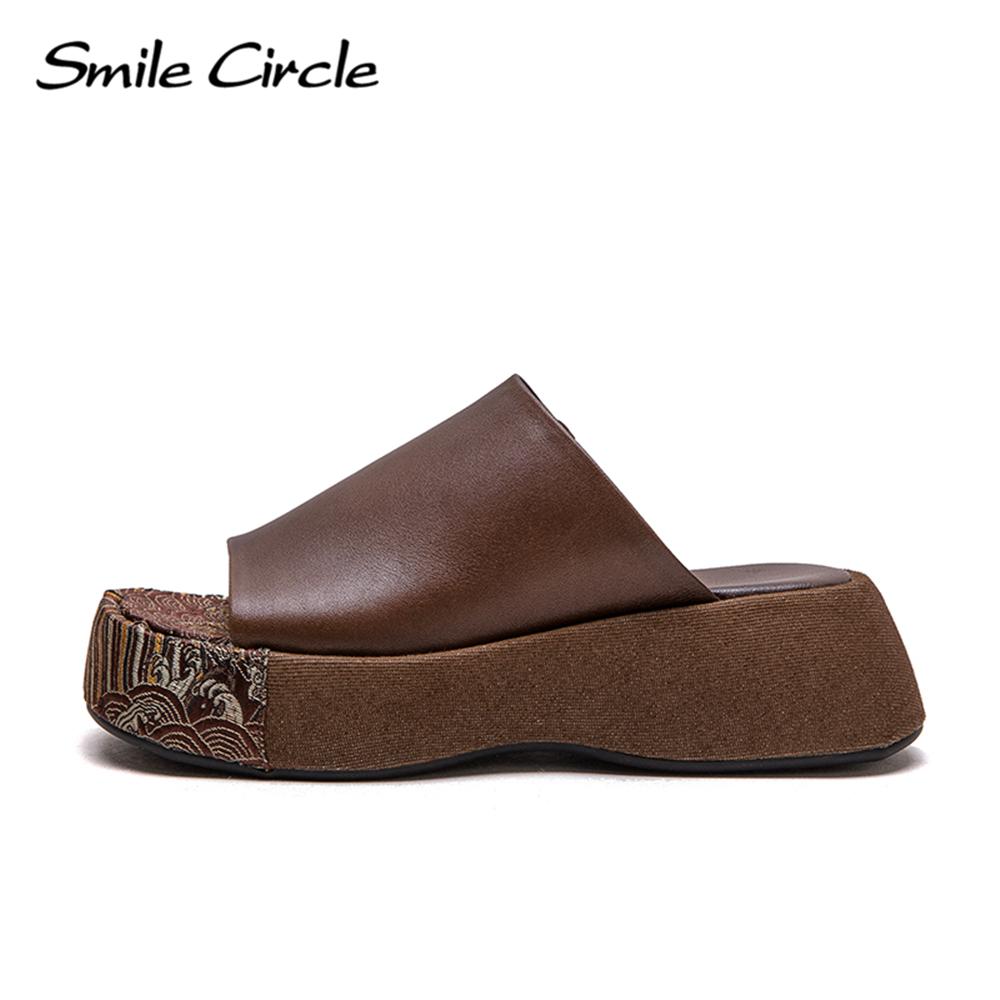 Новые летние тапочки на толстой подошве с открытым ртом в стиле ретро, ​​уличные тапочки в стиле кантри, модная кожаная женская обувь для отдыха