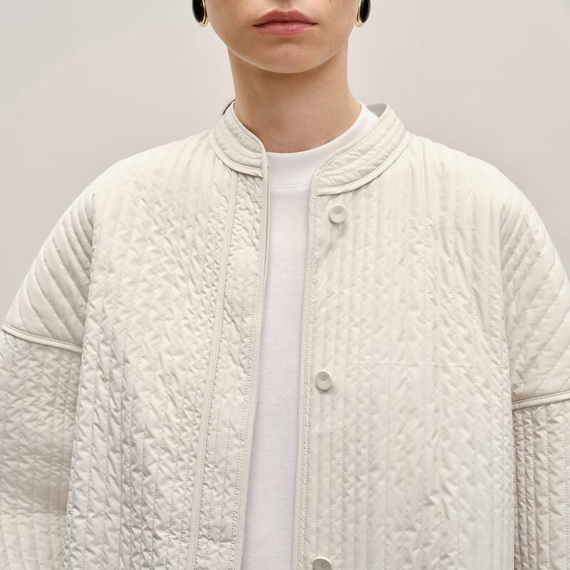 LESS 2026 Spring Loose Fit Stand-Collar Padded Jacket