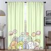 Шторы кухонные Sumikko Gurashi, 2 штуки, светонепроницаемые шторы для комнаты, 2 панели, украшение на Хэллоуин, шторы для домашнего интерьера