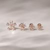 JEWNEL 14K Flower Modern Piercing Earrings Rosegold (4 Sizes)