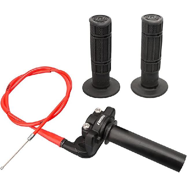 NIBBI Twists Throttle Grip,Dirt Bike Grips With Throttle Cable And Handlebar Grip For SSR125 Pit Bike, 22Mm Motorcycle Throttle Assembly