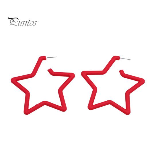 1 пара преувеличенных полых звездных серег-гвоздиков ярких цветов, акриловые серьги-гвоздики, модные ювелирные изделия, аксессуары, подарок