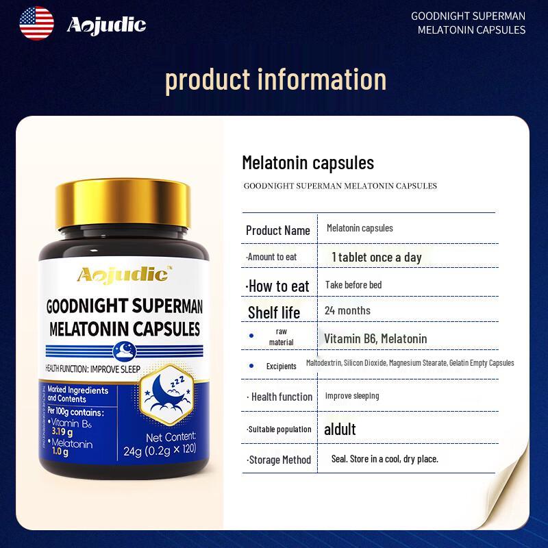 AOJUDIC Men's Melatonin Sleep Aid Capsules