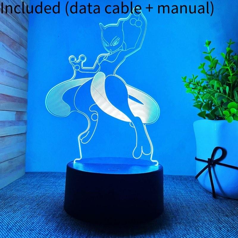 Креативный светодиодный 3D-ночник Пикачу, цветная акриловая декоративная настольная лампа, подарок