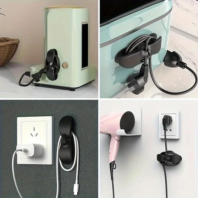 2pcs Household Kitchen Storage Wire Winder Traceless Plug Fixed Power Cord Organizer Cable Management Home Storage Tools