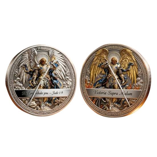 1/2/3 шт. Двусторонняя коллекционная монета Архангела Металлическая резьба St. Сувенирная монета Святого Михаила Жетоны испытаний христианской веры Декорация Религиозный подарок