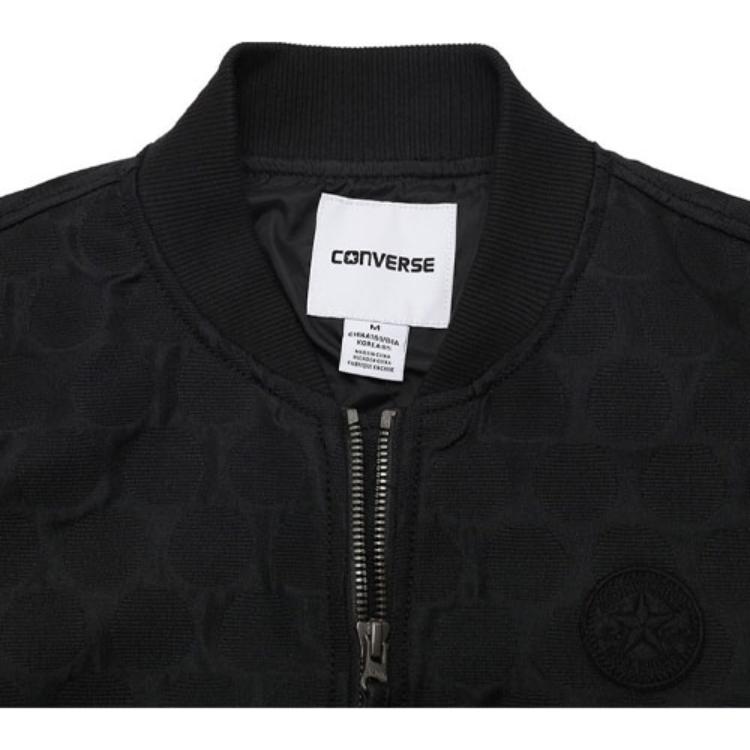 Converse Куртки Женские Черный Воротник-стойка Умеренный Пилот 10003778-A01