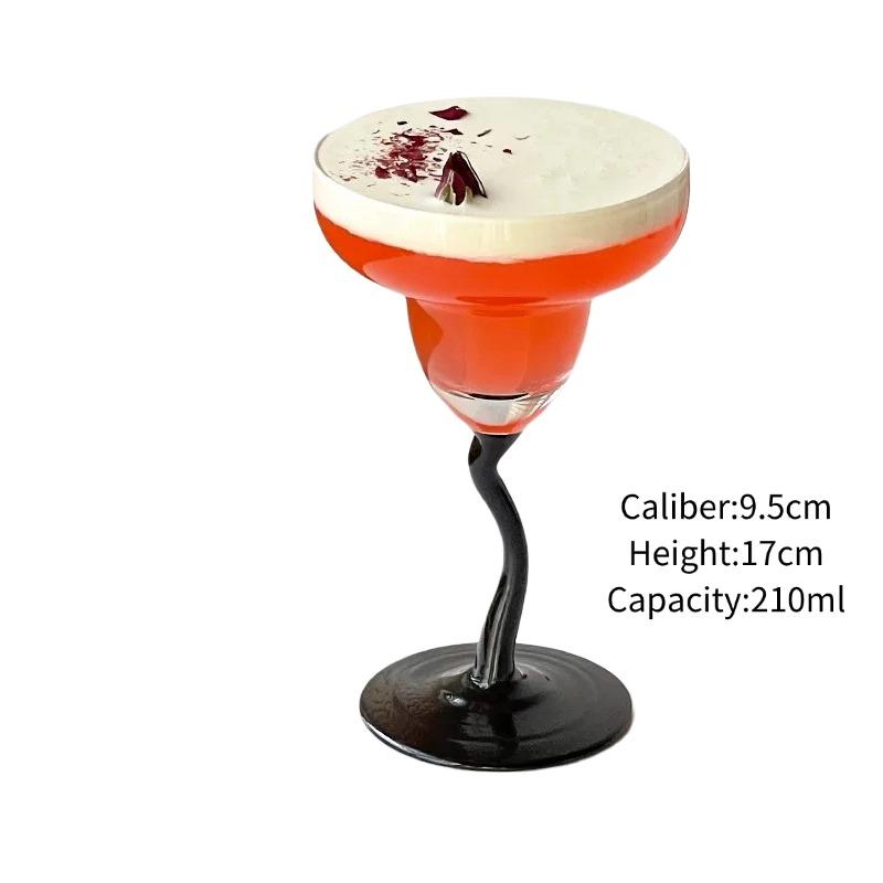 Margarita Glass Cup Classic Handmade Cocktail Glasses Cups Flying Saucer Cup Wide Mouth Glass Goblet Party Gift