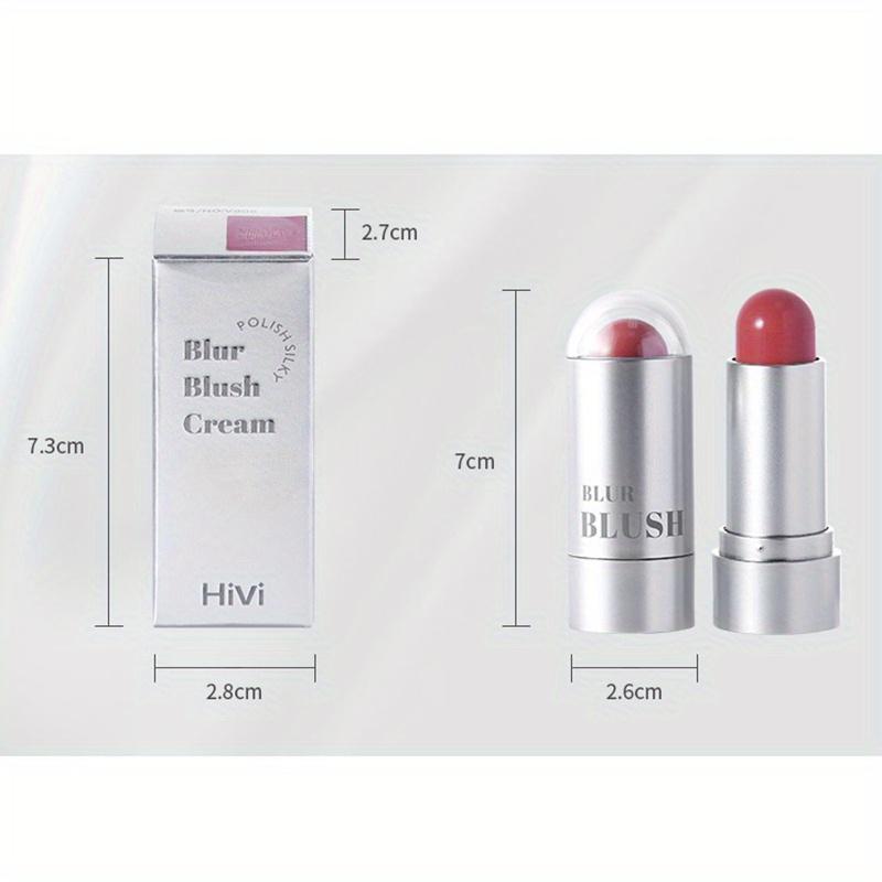 Серебряный тюбик для румян-стиков, увлажняющий туман для губ и щек, румяна двойного назначения, кремовый цвет, показывающий натуральные матовые твердые румяна, крем-румяна, губная помада Rouge, 7 г