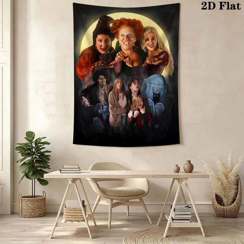 Hocus Pocus Halloween Poster Collage Tapestry Background Cloth Fashion Print Home Decor Wall Decoration Background Cloth