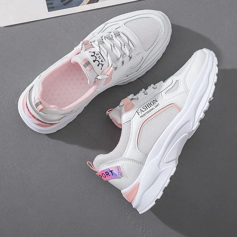 Женские весенние кожаные дышащие кроссовки 2025 года - Повседневные, Универсальные, Кроссовки на толстой подошве в стиле «папиных»