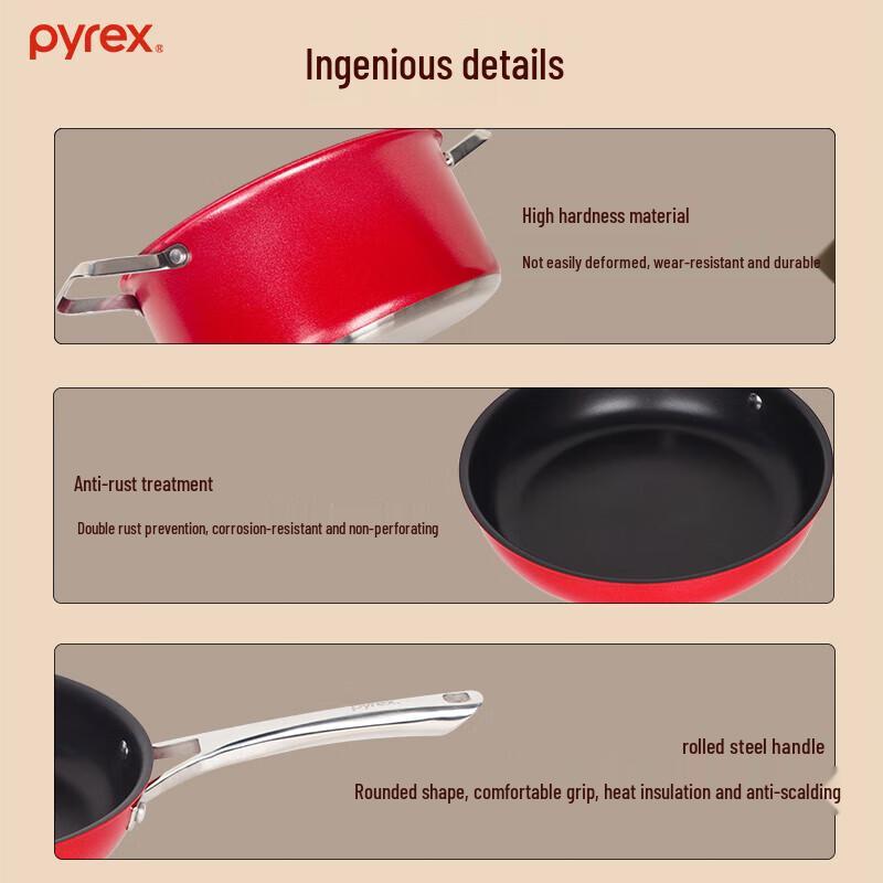 Набор посуды Corning VISIONS Little Red Dot Titanium, 3 предмета, А