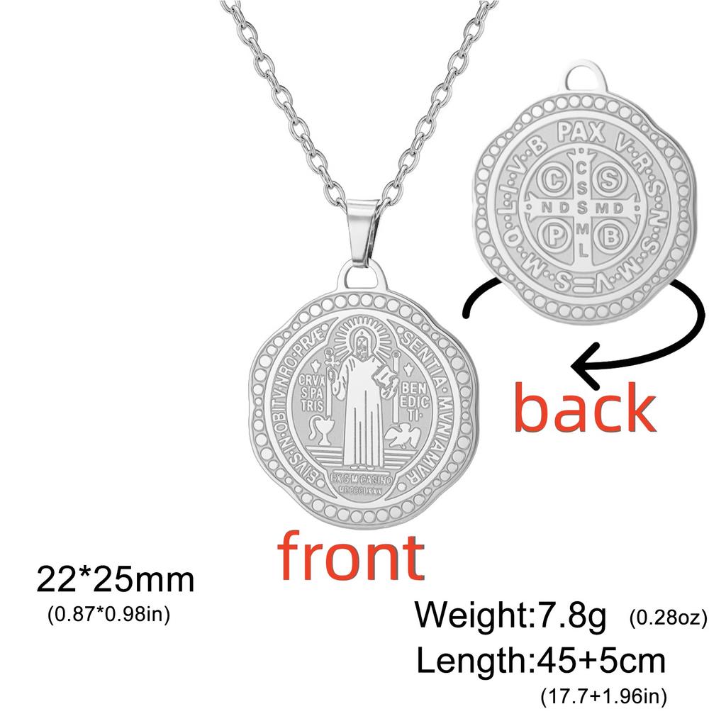 Колье с пентаграммой Святого Бенедикта из нержавеющей стали с изображением ведьминского узла, религиозное украшение с символом тетраграмматона для защиты.