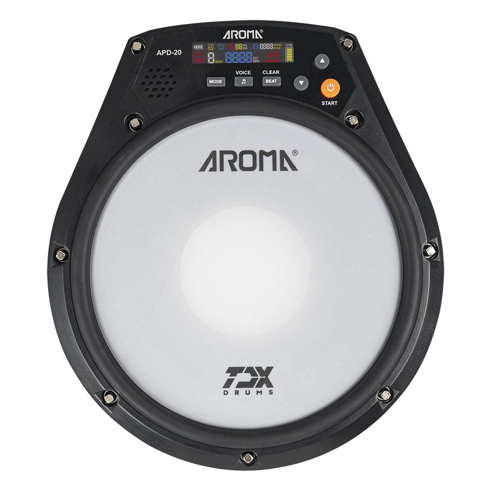 AROMA APD-20 Электронная заглушка Доска для игры на барабанах Электронный пэд для барабанов Встроенный аккумулятор Метроном Тренировка Ударные Музыкальные компоненты