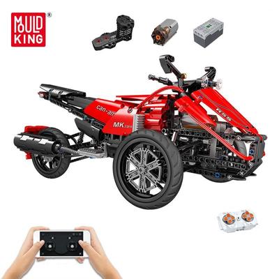 MOLD KING Технический автомобиль, моторизованная модель мотоцикла, строительные блоки, скоростной механический автомобиль, MOC, кирпичи, игрушки для мальчиков, подарок