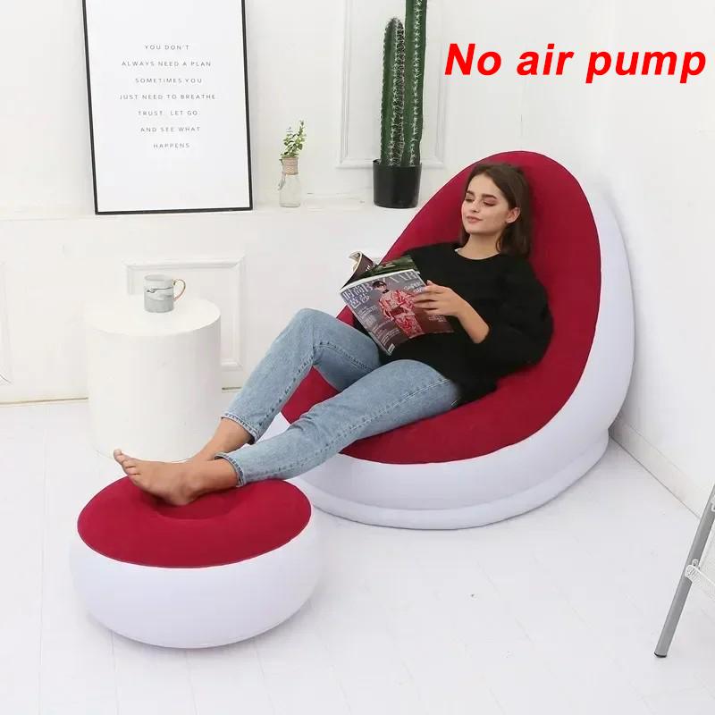 Надувной диван-мешок для отдыха, ленивый диван-мешок, складной шезлонг, кровать, пуф-мешок, татами с подставкой для ног