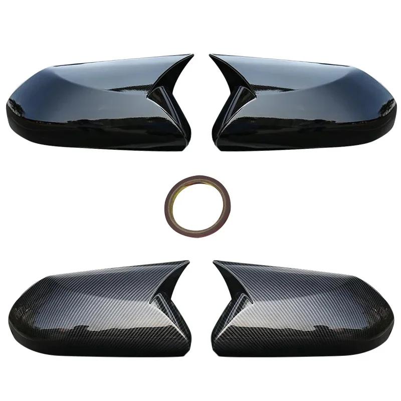 For Toyota C-HR CHR Car Rearview Side Mirror Cover Wing Cap Exterior Trim Carbon Fiber Glossy Black style