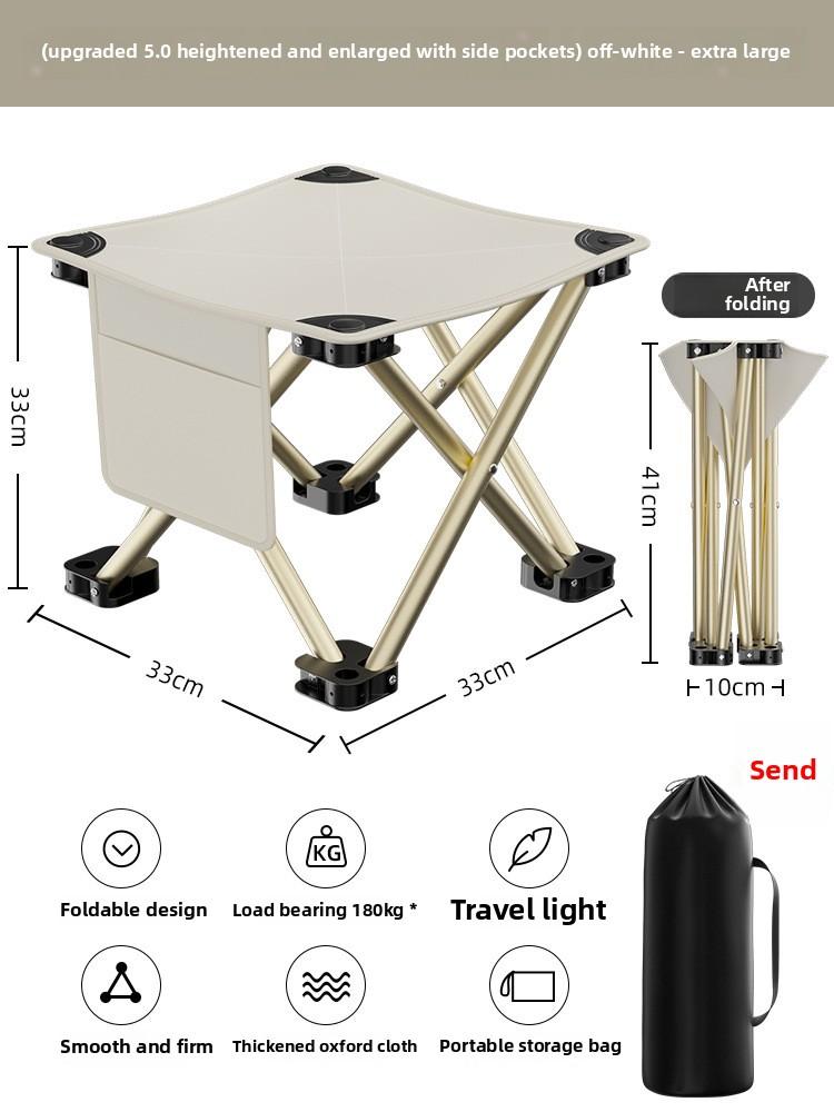 Camping Chair Portable Folding Stool High Load Bearing Durable Small Chair Fishing Stool Camping Stool with Storage Bag
