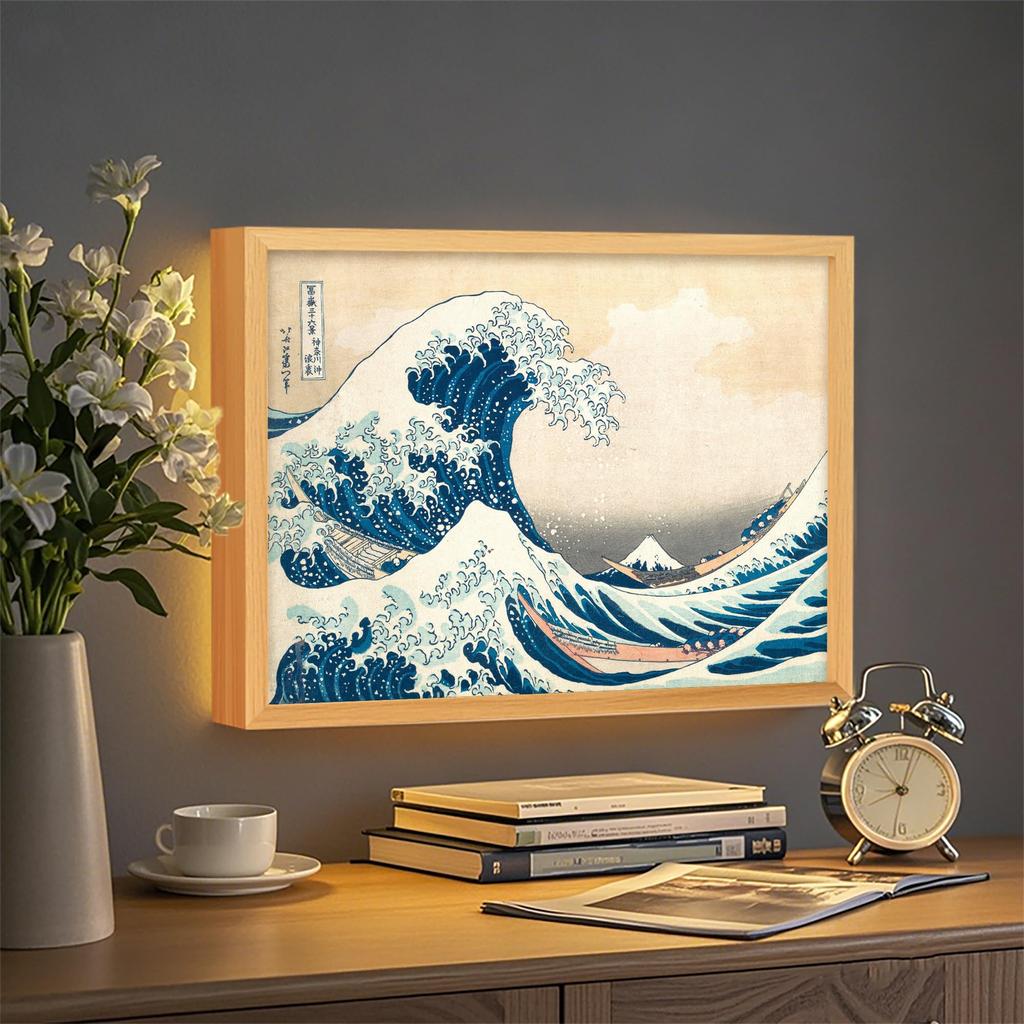 Apollo Craft Светодиодная Внутренняя Подсветка Японское Настенное Искусство Кацусики Виды Фудзи Искусство, Декор, Искусство, Современный, Подарок, Подвесной, Тридцать шесть Хокусая