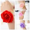 Корсаж на запястье невесты, свадебный браслет с розами, шелковые цветы, лента