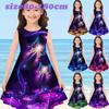 Girls 3D Print Dresses Kids Girl Party Sleeveless Princess Dress Tank 3D Print Pretty Butterfly Dress for Girl