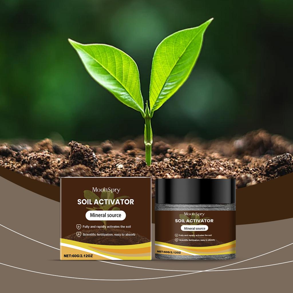 MoonSpry Soil Activator - Horticultural Nutrient Soil, Mineral-Based, Loosens Soil, Prevents Compaction, Promotes Root Development, Flower Fertilizer
