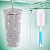 Блестящий стакан с кисточкой, стразами, заклепками, стакан из нержавеющей стали, термокружка, игристая термокружка, подарки на день рождения для мамы и жены