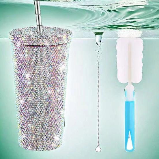 Блестящий стакан с кисточкой, стразами, заклепками, стакан из нержавеющей стали, термокружка, игристая термокружка, подарки на день рождения для мамы и жены