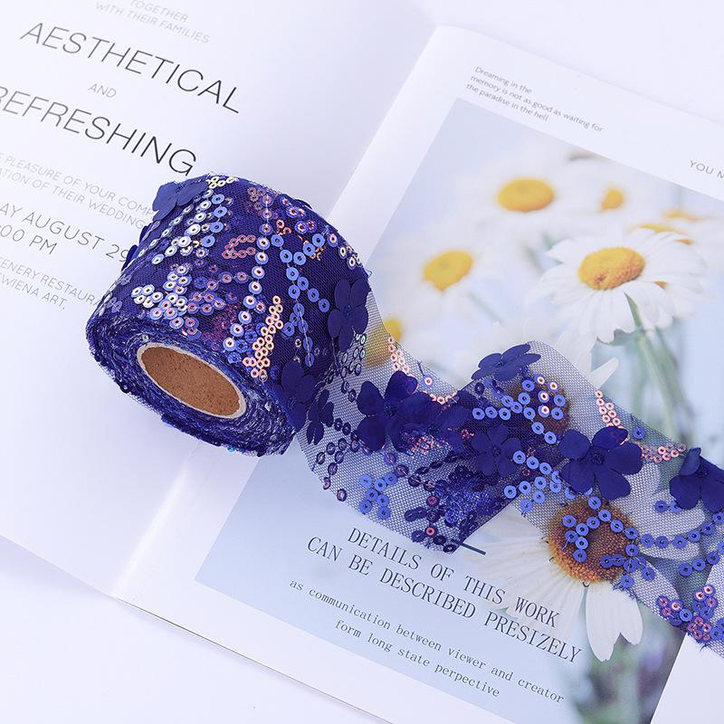 10 ярдов сетчатой ткани, рулон тюля, вышитые пайетки, цветы, тюль, тесьма, своими руками, аксессуары для волос, свадебные украшения для вечеринок, поделки