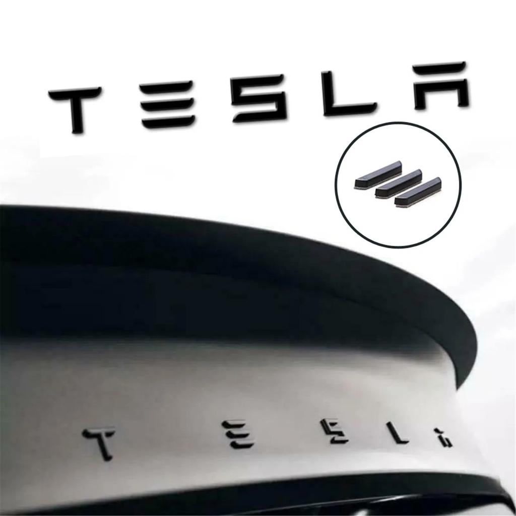 bfxhr7 1pcs 3D ABS Logo Tesla Emblem Letters Car Trunk Badge Rear Letter Label Electroplated For MODEL 3 MODEL S X Modified accessories
