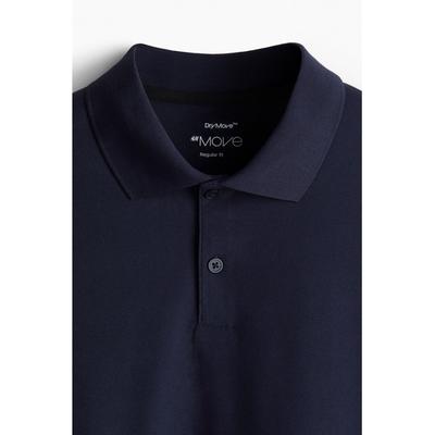 Спортивный топ из пике HM Regular Fit Темно-синий
