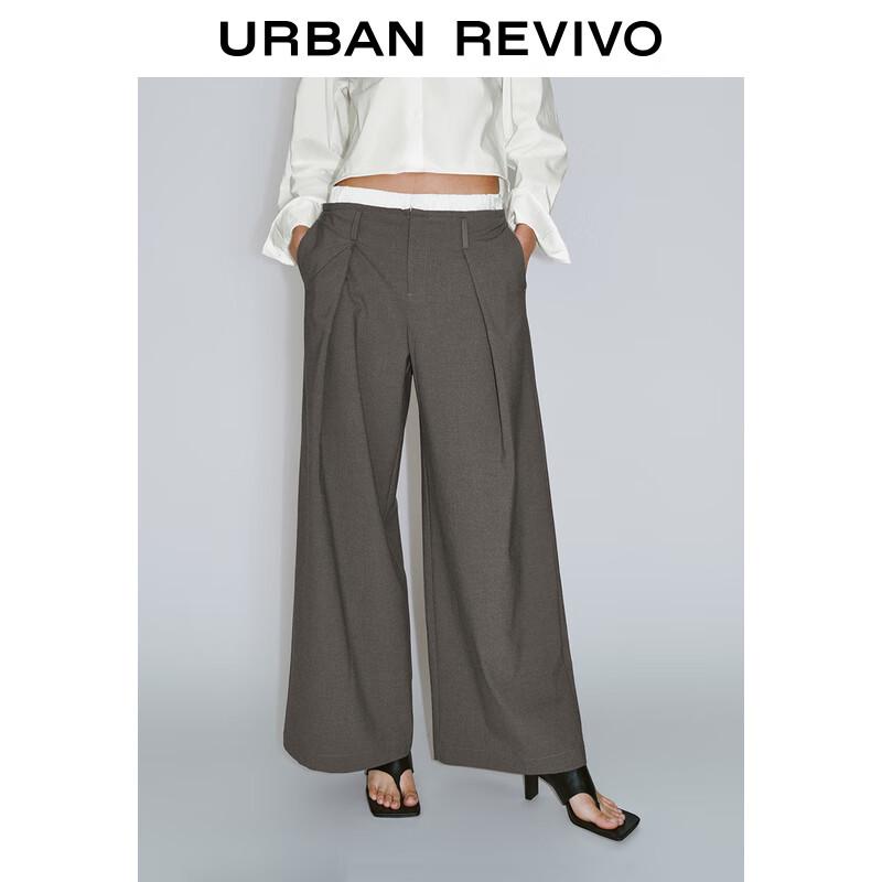 UR Women's Spliced Waist Wide-Leg Trousers