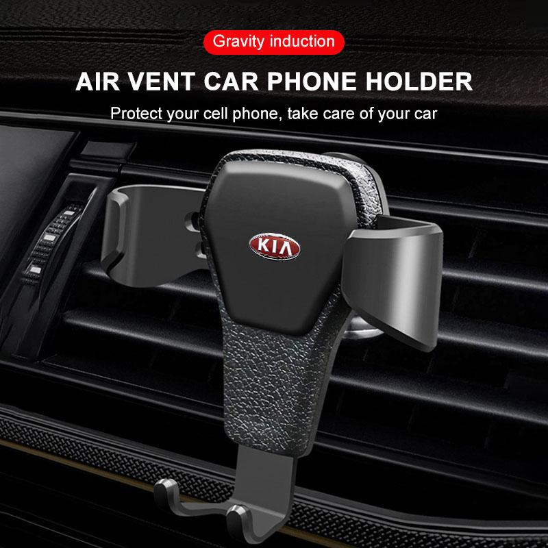 Gravity Car Badge Phone Holder Bracket Air Clip Mount Stand Auto Accessories For KIA Rio Ceed Sportage Cerato Soul Sorento Flip R K2 K3 K5 K6 K7 K8