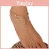 Alloy Minimalist Foot Anklet Chain Foot Jewelry With Flowing Tassels Women For