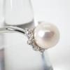 [Использованный] Pt900 Akoya Pearl (жемчужный) бриллиантовое кольцо/Нет. 11/г465-81