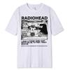 Футболка Radiohead Мужская Винтажная Классическая Футболки 100% Хлопок Мужская Одежда на Лето Хип-хоп Футболка Модная Тренд Футболка
