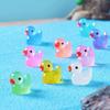 100 шт. Миниатюрная фигурка утки, светящаяся миниатюрная мультяшная желтая утка, украшение своими руками, микропейзаж, сказочный сад, животное, смоляная статуэтка, украшение