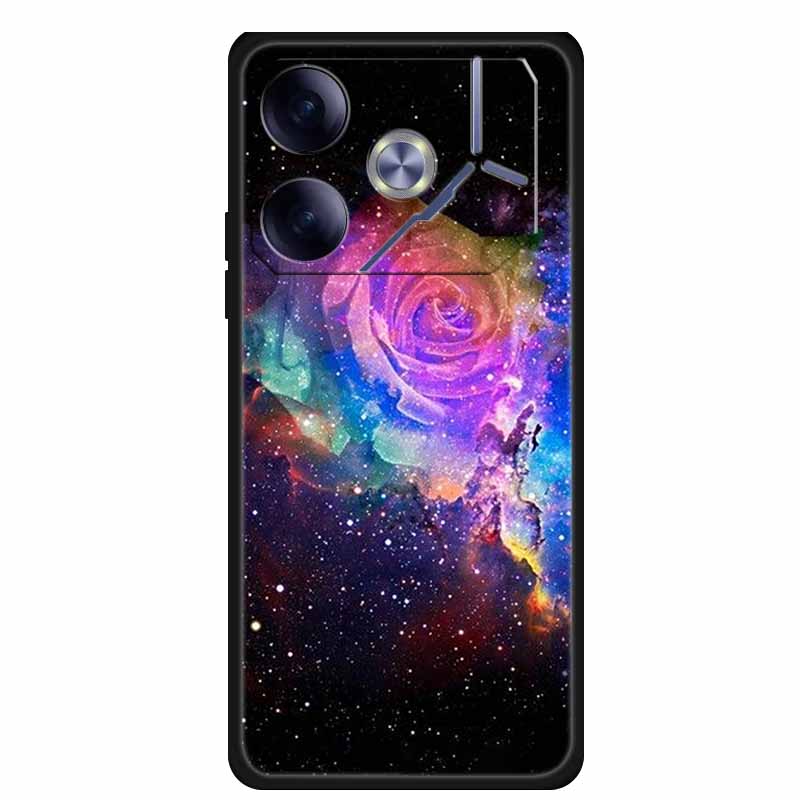 Чехол для телефона Tecno Pova 6 Задняя крышка Ударопрочный Черный Силикон Мягкий Funda для Tecno Pova 6 Чехол Pova6 6.78" Capas Coque