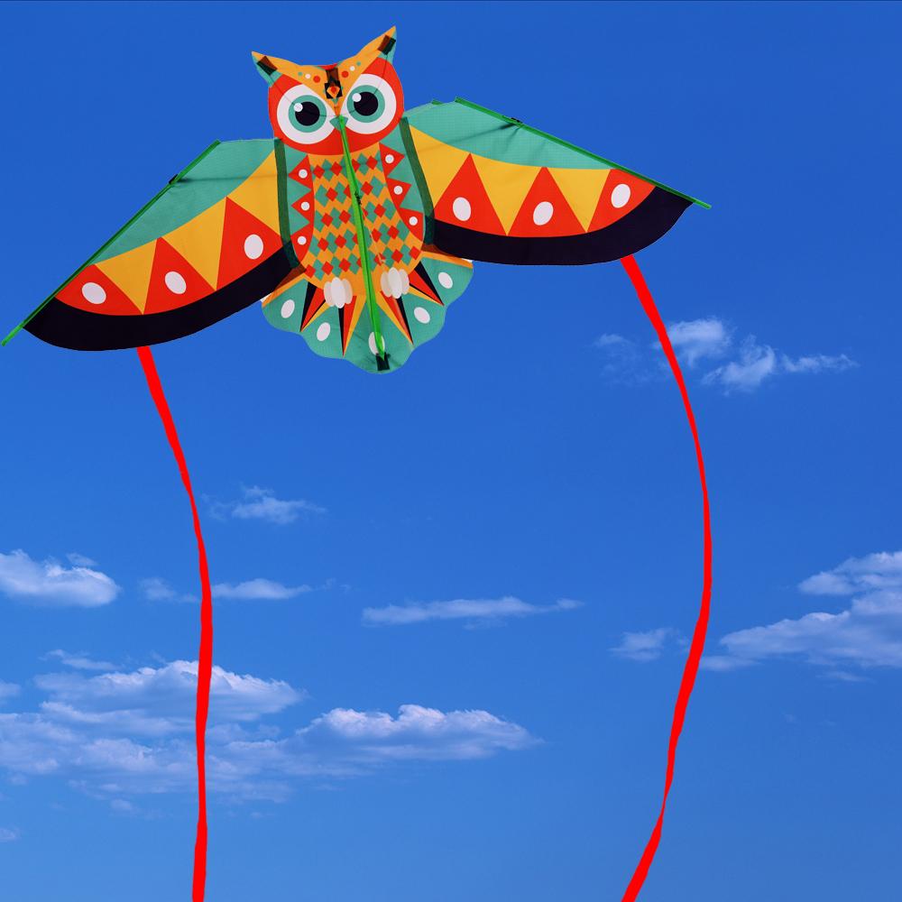 Long Tail 1M Cartoon Kites 50 Meter Kite Line Children's Kite New Colored Owl Kite  Outdoor Sports